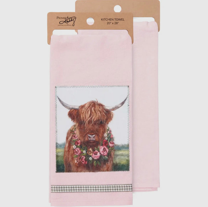 Floral Cow Kitchen Towel