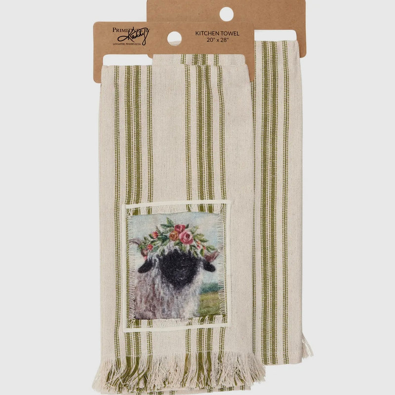 Floral Crown Sheep Kitchen Towel