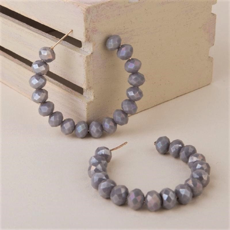 Crystal Beaded Hoop Earrings