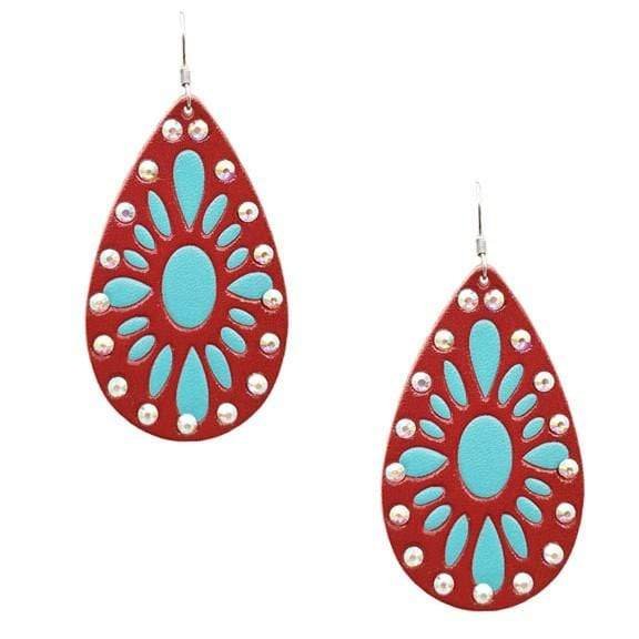 Leather Teardrop Earrings