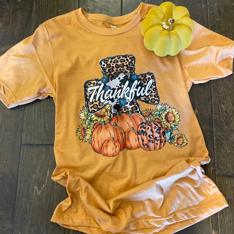 Leopard Print Thankful Tee