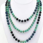 60" Crystal & Lava Bead Necklaces