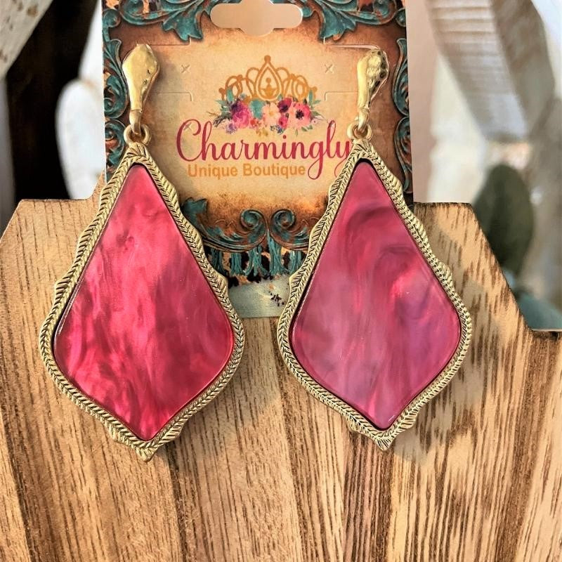 Glass Stone Baroque Earrings
